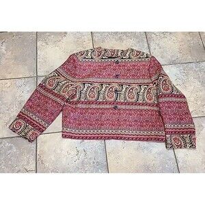 NYGARD PLUS SIZE LONG SLEEVE PAISLEY JACKET SIZE 16 Cropped CAREER